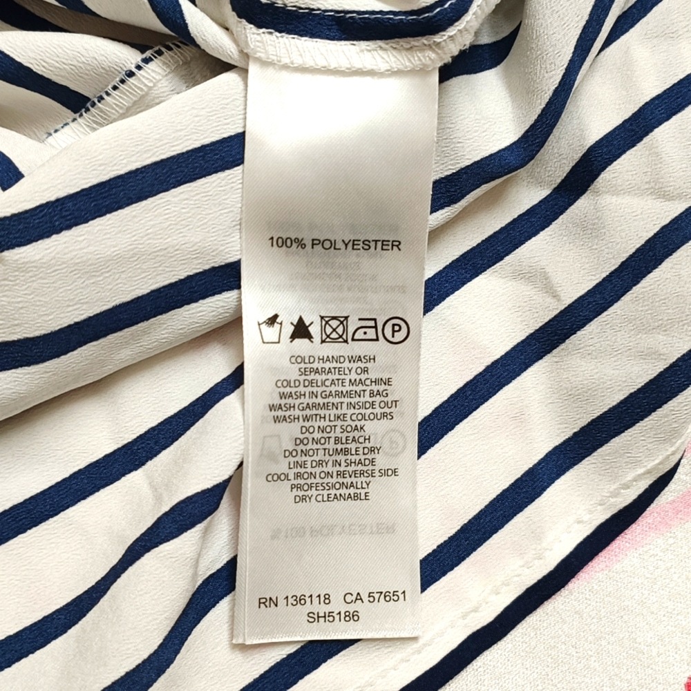Forever New White and Navy Striped Regular Fit Shirt - Picture 5 of 7